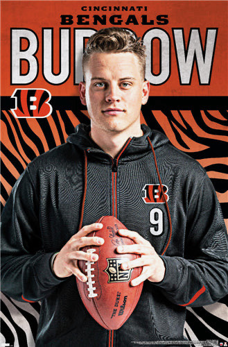 Cincinnati Bengals Joe Burrow Football Poster