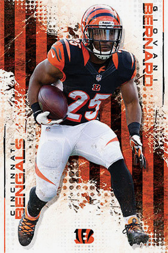 Cincinnati Football Player #25 Striped Graphic Wall Art
