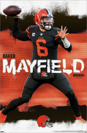 Baker Mayfield Football Action Poster Design