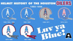 Houston Oilers Helmet History 1960-1996 Wall Art
