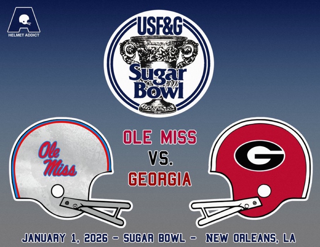 Ole Miss vs Georgia Sugar Bowl 2026 Football Wall Art