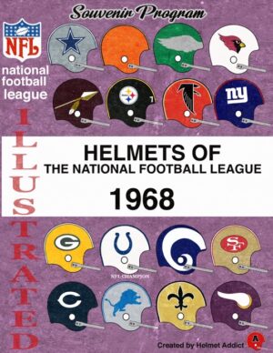 1968 NFL Helmets Illustrated Football Poster
