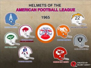 1965 American Football League Helmets Wall Art