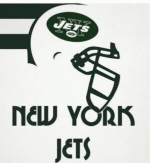 New York Jets Green and White Football Helmet Wall Art