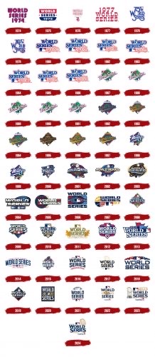 World Series Logos by Year Baseball Poster