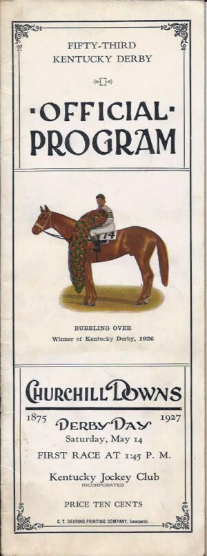 Fifty-Third Kentucky Derby Official Program 1927