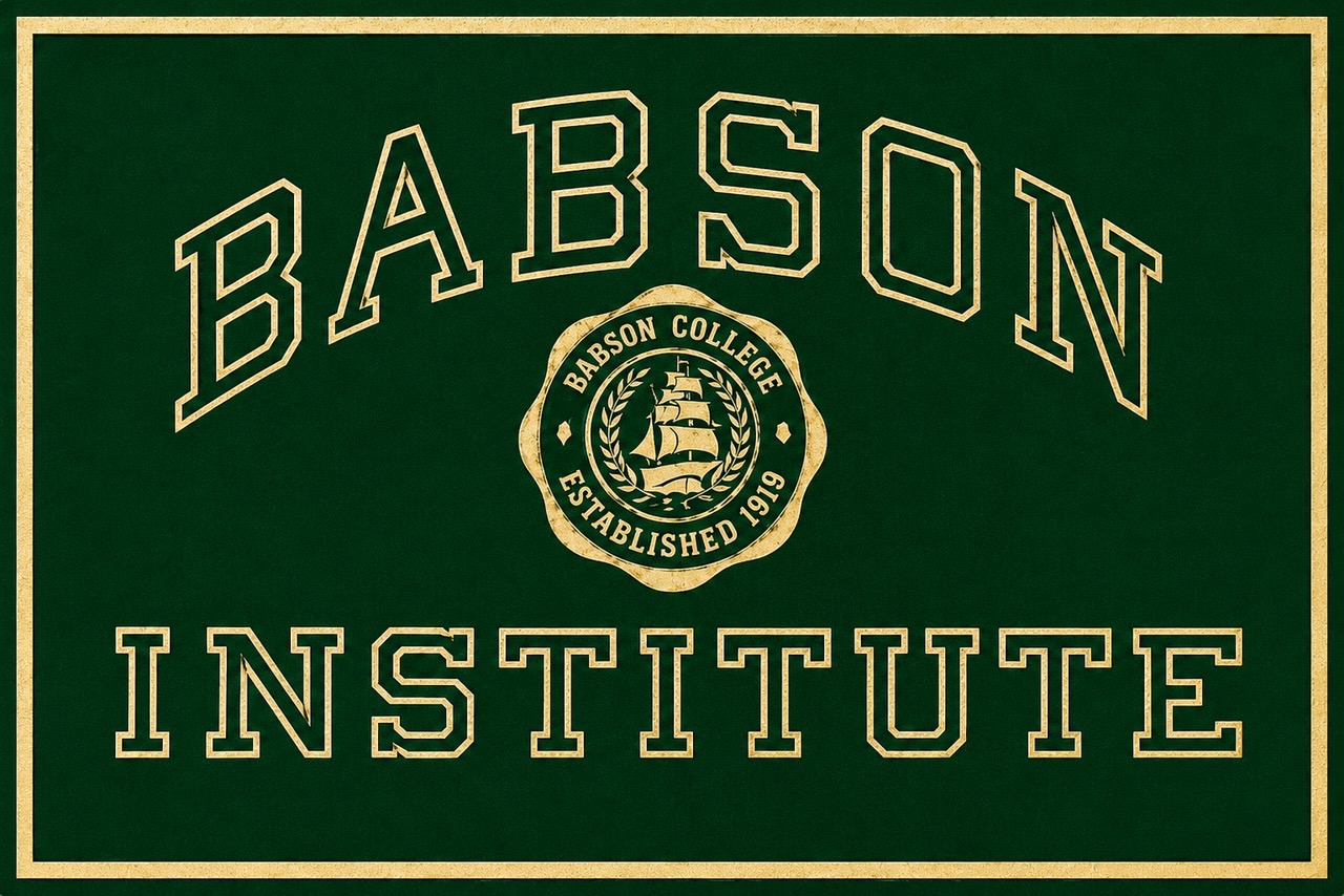 Babson Institute Green and Gold Collegiate Wall Art