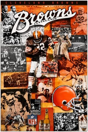 Cleveland Browns Football History Collage Wall Art
