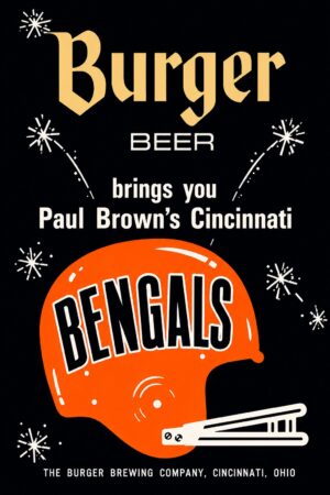 Burger Beer Cincinnati Bengals Helmet Wall Art