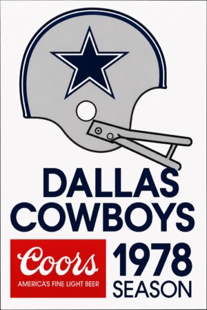Dallas Cowboys 1978 Season Retro Football Wall Art