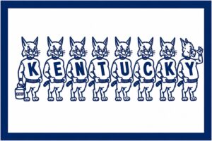 Blue and White Kentucky Cat Parade Wall Art