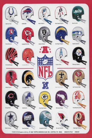 Printed Football Helmet Team Lineup Poster