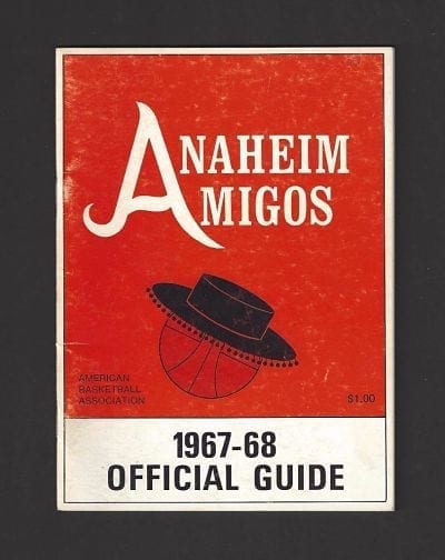 Anaheim Amigos 1967-68 Official Guide Basketball Print