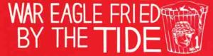 War Eagle Fried by the Tide Red Text Graphic