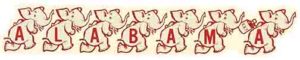 Alabama Elephant Lettering Decorative Banner