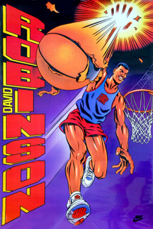 Retro Comic-Style Basketball Dunk Wall Art