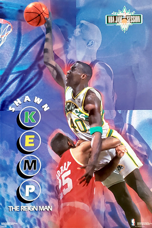 Shawn Kemp Reign Man Basketball Poster