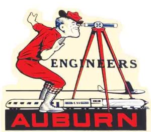 Auburn Engineers Surveyor and Train Graphic Print