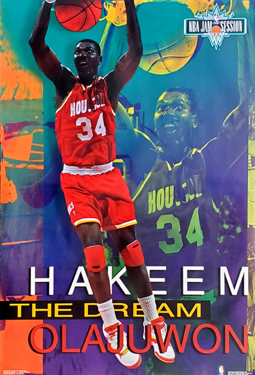 Hakeem Olajuwon Houston Basketball Wall Poster