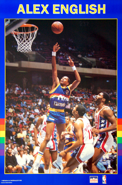 Alex English Basketball Action Poster