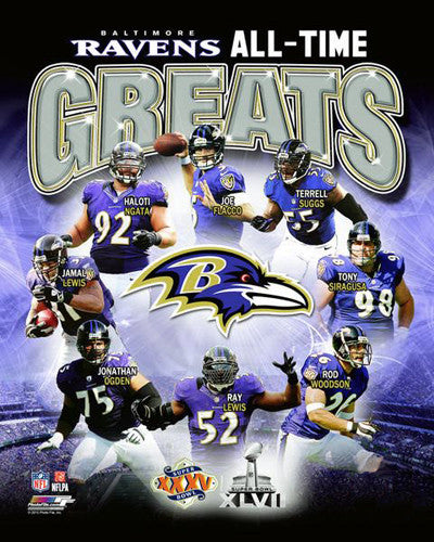 Baltimore Ravens All-Time Greats Football Wall Art