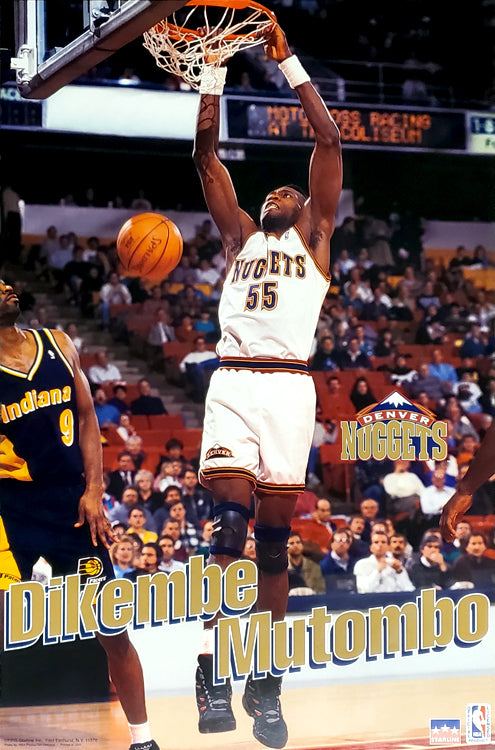 Dikembe Mutombo Denver Nuggets Basketball Action Poster