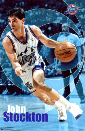John Stockton Utah Jazz Basketball Poster