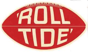 Red Oval Roll Tide Wall Sign