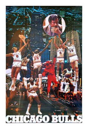 Chicago Bulls Basketball City Collage Wall Art