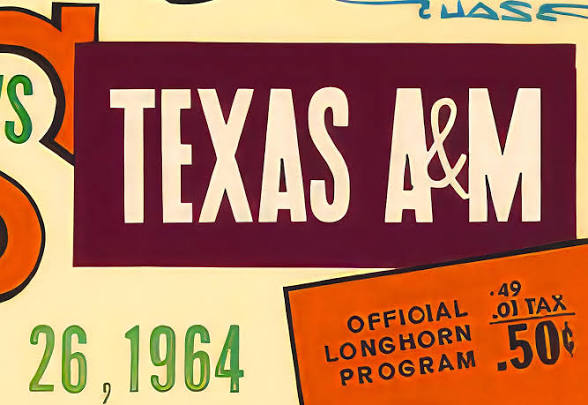 Texas A&M Longhorn Program 1964 Style Wall Art