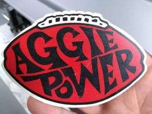 Red and Black Aggie Power Graphic Sticker