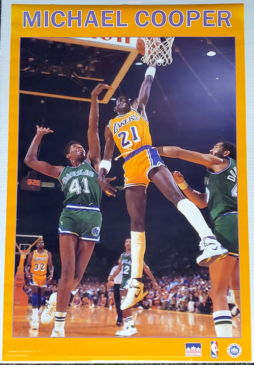 Michael Cooper Lakers Basketball Action Poster