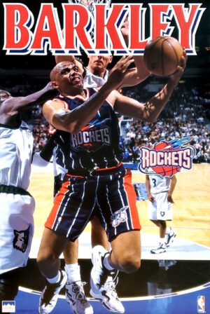 Barkley Houston Rockets Basketball Action Poster