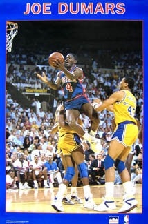Joe Dumars Detroit Pistons Basketball Action Poster