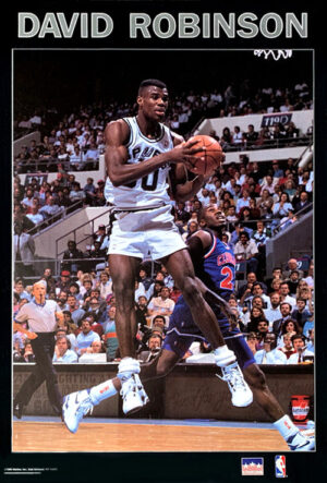 David Robinson Basketball Action Poster