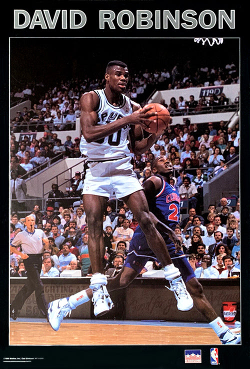 David Robinson Basketball Action Poster