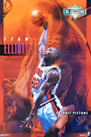 Sean Elliott Basketball Action Poster Design