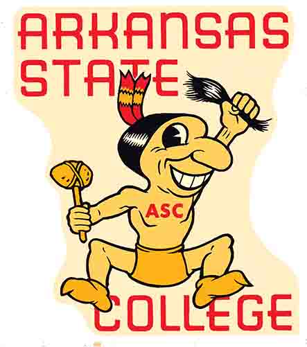 Arkansas State College Cartoon Mascot Graphic