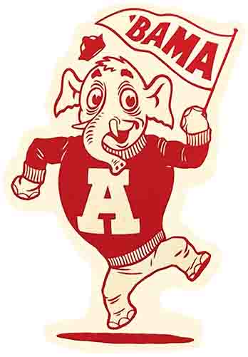 Retro BAMA Elephant Mascot Illustration Wall Art