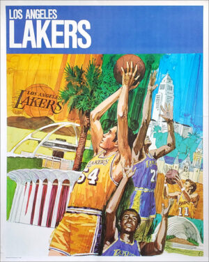 Los Angeles Lakers Basketball Collage Wall Art Poster