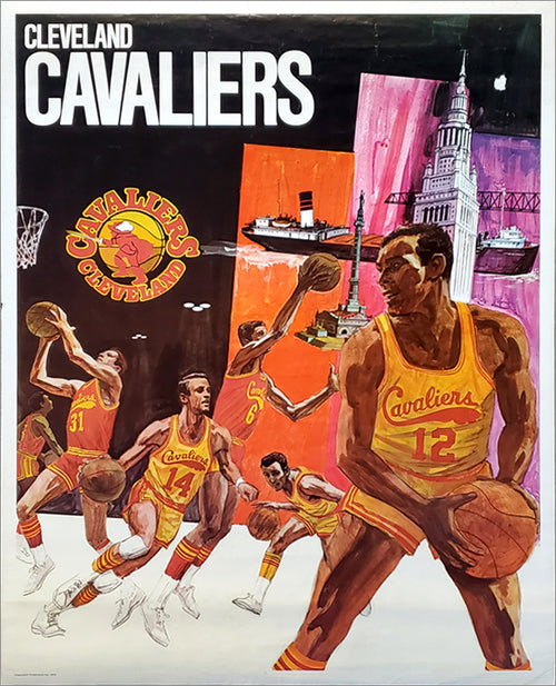 Cleveland Cavaliers Basketball Players Vintage-Style Wall Art