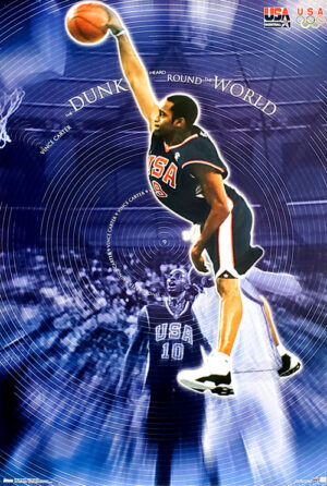 Vince Carter USA Basketball Dunk Wall Art Poster