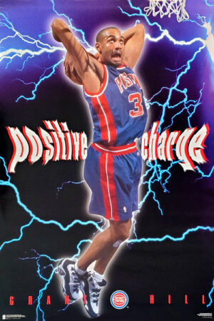 Grant Hill #3 Detroit Pistons Basketball Lightning Wall Art