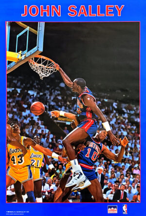 John Salley Basketball Dunk Poster with Lakers and Pistons Action