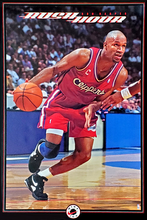 Ron Harper Clippers Basketball Action Poster