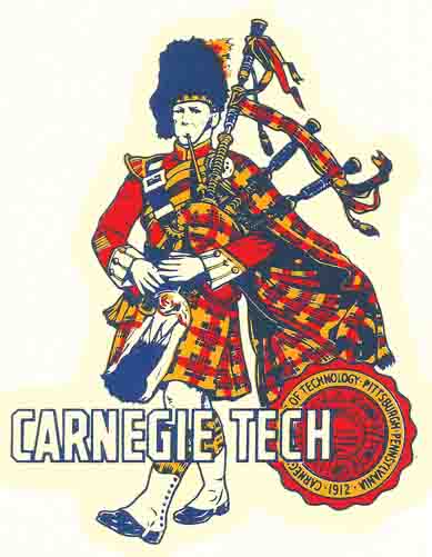 Carnegie Tech Scottish Bagpiper Graphic Print