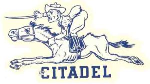 The Citadel Mounted Rider Blue Line Art Design