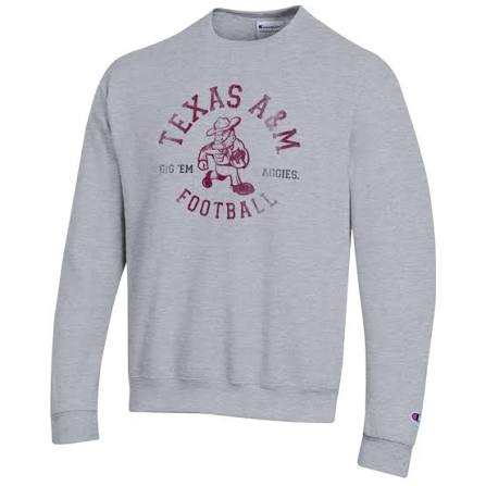 Gray Texas A&M Football Graphic Crewneck Sweatshirt