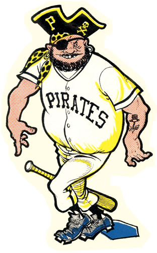Cartoon Pirate Baseball Player Illustration