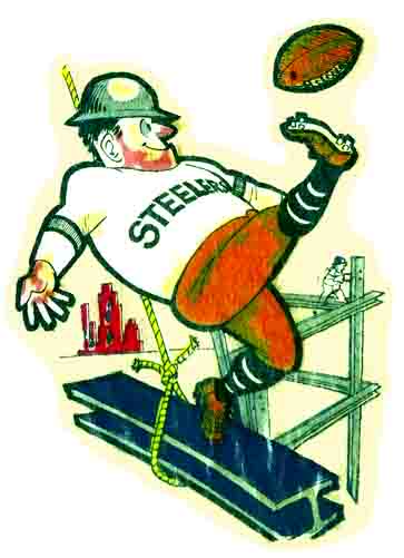 Steelers-Themed Football Player Industrial Illustration